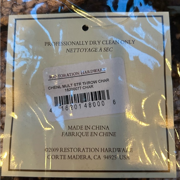 Restoration Hardware, NWT, Chenille Striped Throw. 50” x 70” - Picture 8 of 8